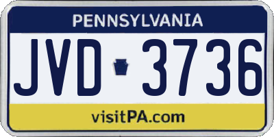PA license plate JVD3736