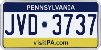 PA license plate JVD3737