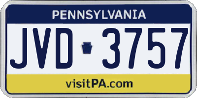 PA license plate JVD3757