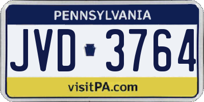 PA license plate JVD3764
