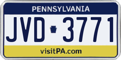 PA license plate JVD3771