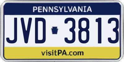 PA license plate JVD3813