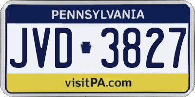 PA license plate JVD3827
