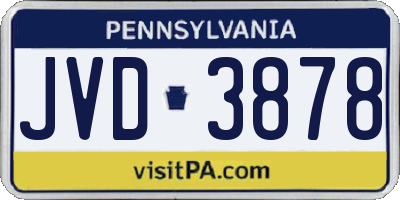 PA license plate JVD3878