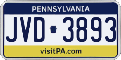 PA license plate JVD3893