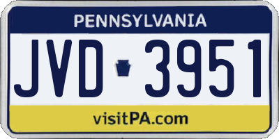 PA license plate JVD3951