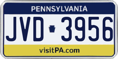 PA license plate JVD3956