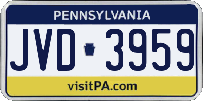 PA license plate JVD3959
