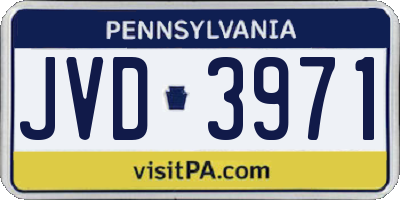 PA license plate JVD3971