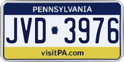 PA license plate JVD3976