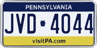 PA license plate JVD4044