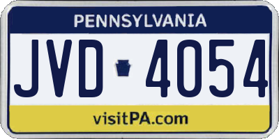 PA license plate JVD4054