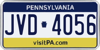 PA license plate JVD4056