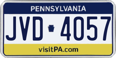 PA license plate JVD4057
