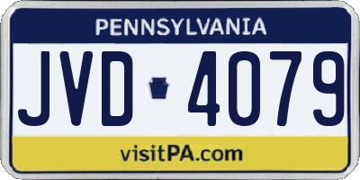 PA license plate JVD4079