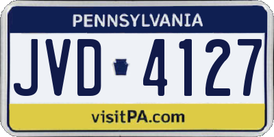 PA license plate JVD4127