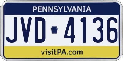 PA license plate JVD4136