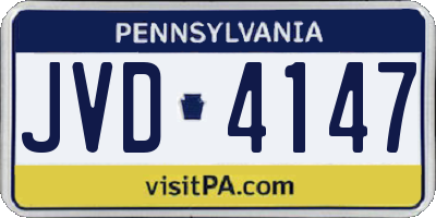 PA license plate JVD4147