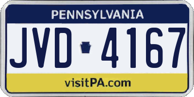 PA license plate JVD4167