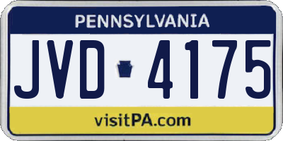 PA license plate JVD4175