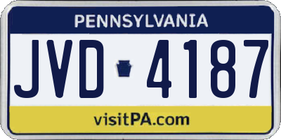 PA license plate JVD4187