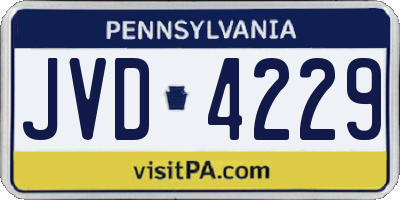PA license plate JVD4229