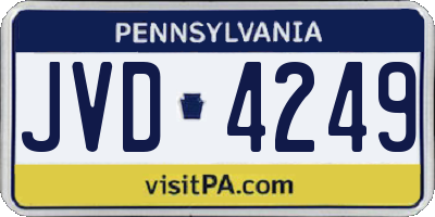 PA license plate JVD4249