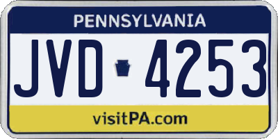 PA license plate JVD4253