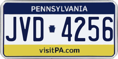 PA license plate JVD4256