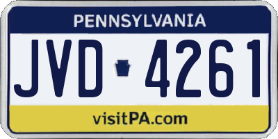 PA license plate JVD4261