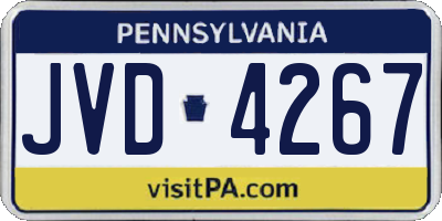 PA license plate JVD4267