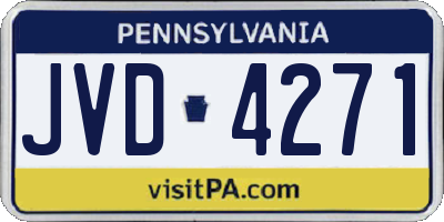PA license plate JVD4271