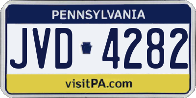 PA license plate JVD4282