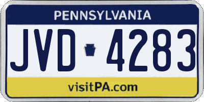 PA license plate JVD4283