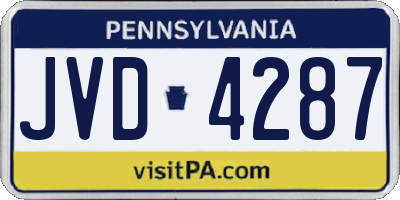 PA license plate JVD4287