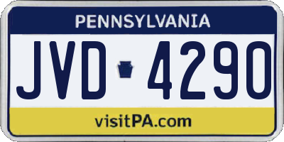 PA license plate JVD4290