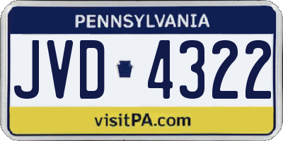 PA license plate JVD4322