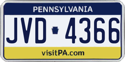 PA license plate JVD4366
