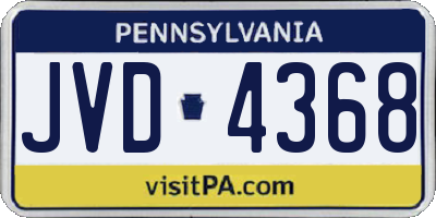 PA license plate JVD4368