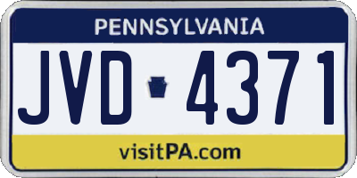 PA license plate JVD4371