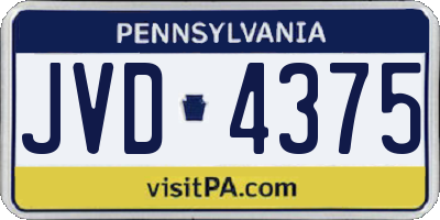 PA license plate JVD4375