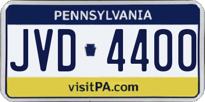 PA license plate JVD4400