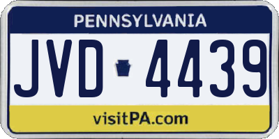 PA license plate JVD4439