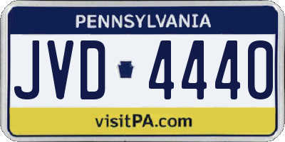 PA license plate JVD4440