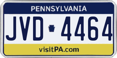 PA license plate JVD4464
