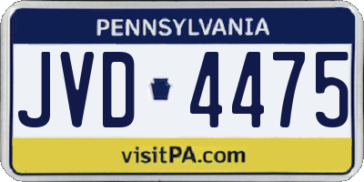 PA license plate JVD4475