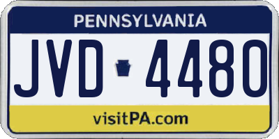 PA license plate JVD4480