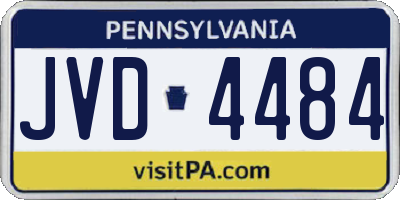 PA license plate JVD4484