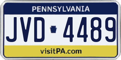 PA license plate JVD4489