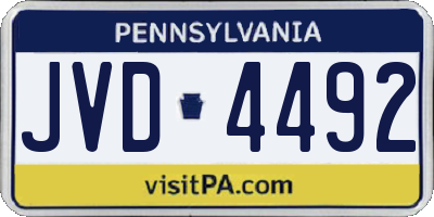 PA license plate JVD4492